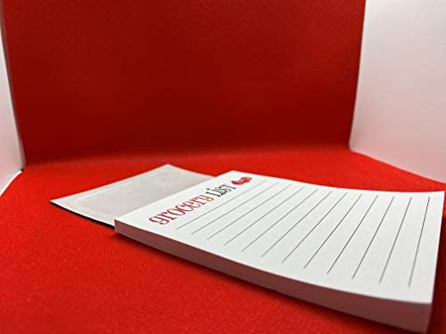 Grocery List Notepad With Magnetic Self Adhesive Peel and Stick - maxmagnetics