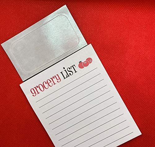 Grocery List Notepad With Magnetic Self Adhesive Peel and Stick - maxmagnetics