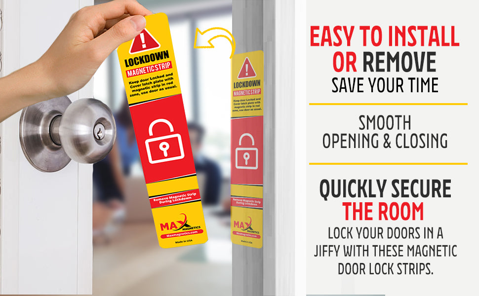 Yellow Magnetic Strips For School Doors, Door Magnet