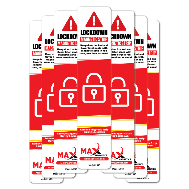 White Lockdown Magnetic Strips for School & Office Doors