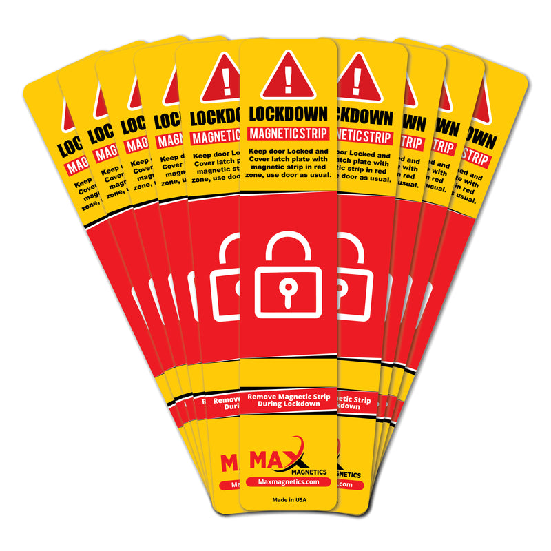 Yellow Lockdown Magnetic Strips for School & Office Doors
