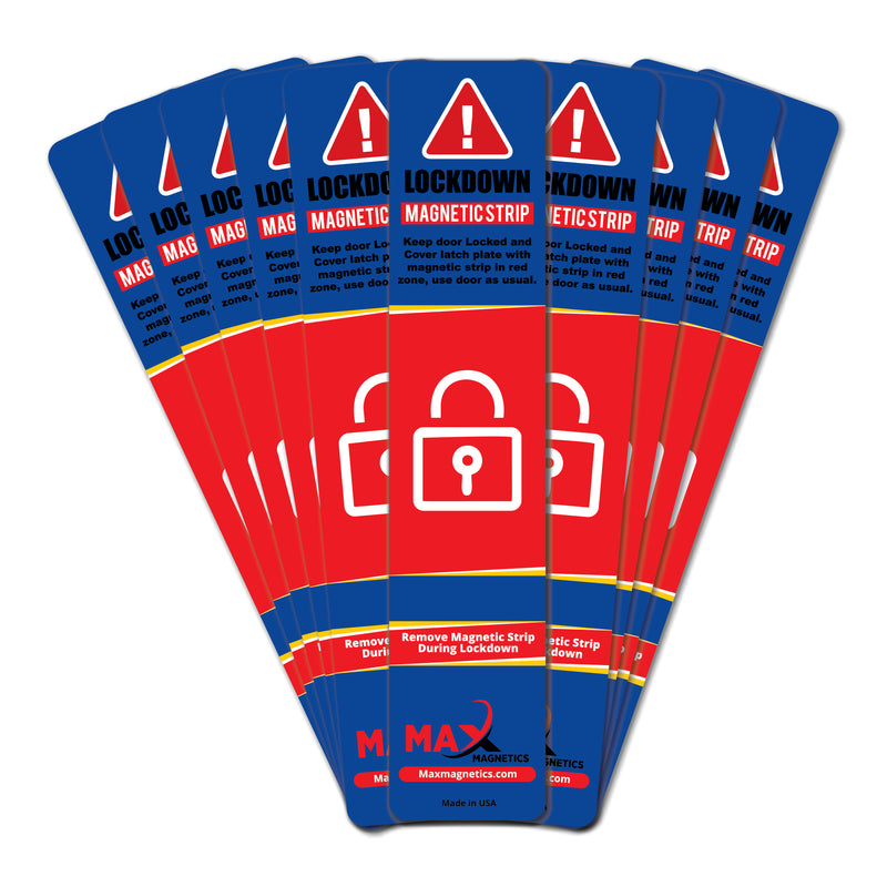 Blue Lockdown Magnetic Strips for School & Office Doors