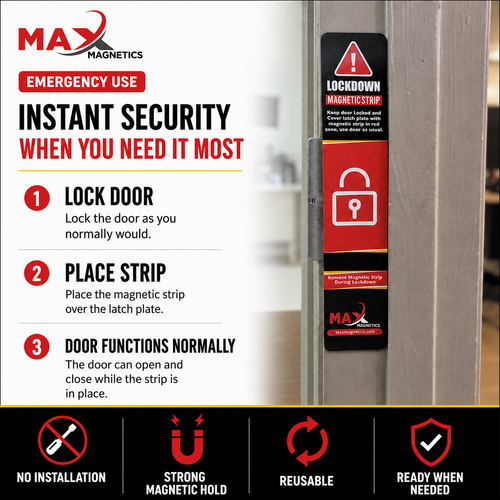 How to use the MAX Magnetics Lockdown Magnetic Strip on a door latch