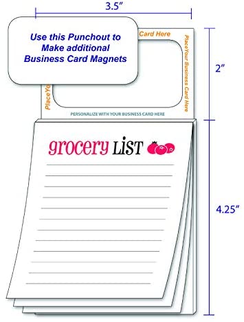 Grocery List Notepad With Magnetic Self Adhesive Peel and Stick - maxmagnetics