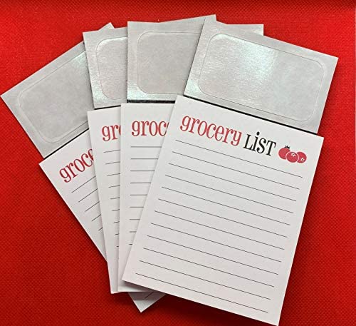 Grocery List Notepad With Magnetic Self Adhesive Peel and Stick - maxmagnetics