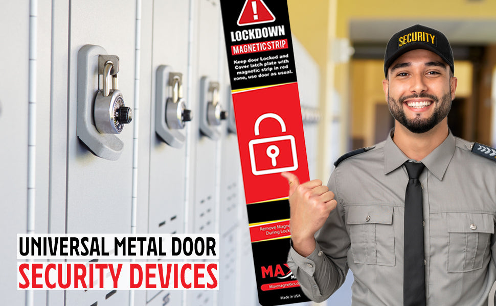 Black Lockdown Magnetic Strips for School & Office Doors